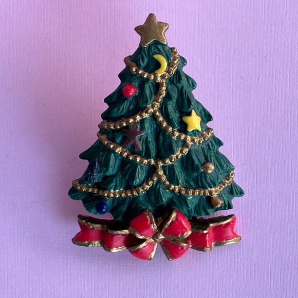 Vintage Christmas Tree and Wreath Resin Pins RUSS AGC - Picture 3 of 8